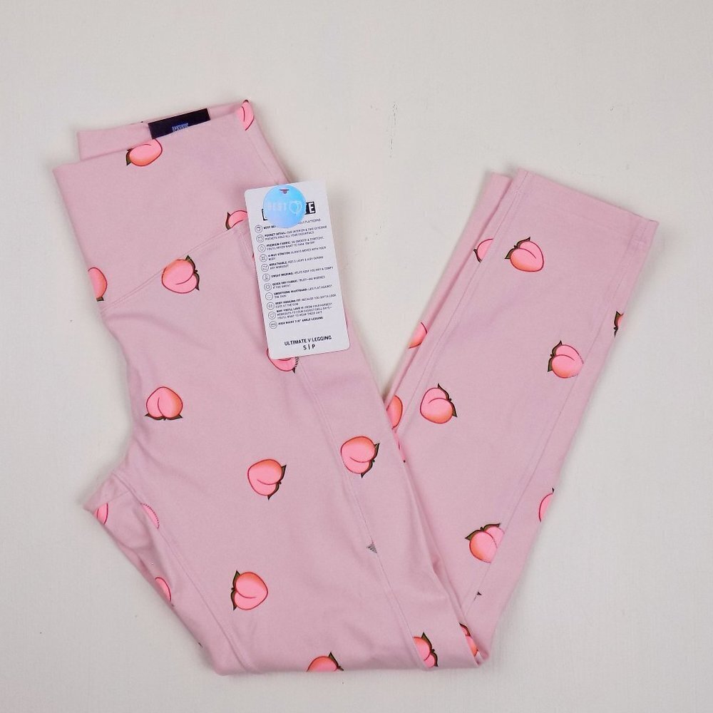 nwt victoria's secret PINK ultimate leggings peach emoji print - Picture 4 of 7